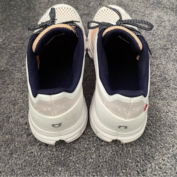 On Running Women's Peach and White Sneakers - Picture 4 of 10